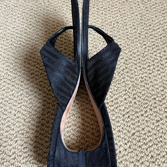 Prada Vintage Black Logo Toe-Post Sandals - Picture 7 of 16